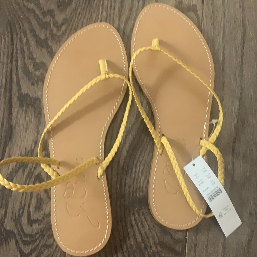 Brand new J.Crew leather braided sandals